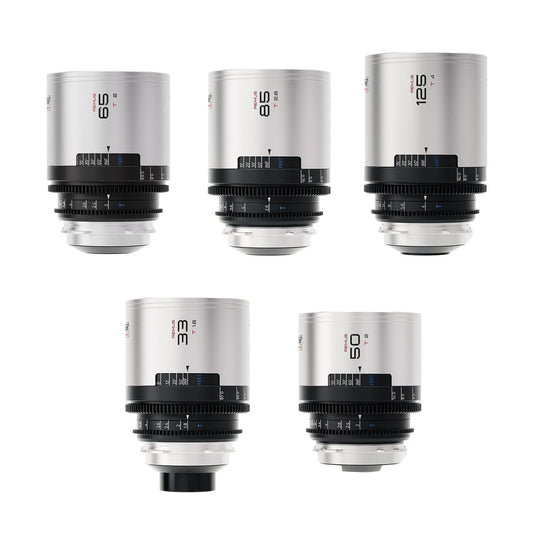 BLAZAR Remus 1.5x Full Frame Anamorphic 5-Lens Set (33/50/65/85/125mm, PL, Silver Flare)