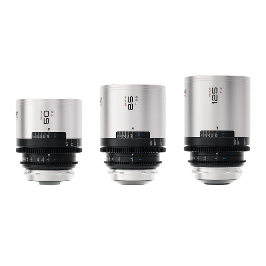 BLAZAR Remus 1.5x Full Frame Anamorphic 3-Lens B-Set (50/85/125mm, PL, Silver Flare)