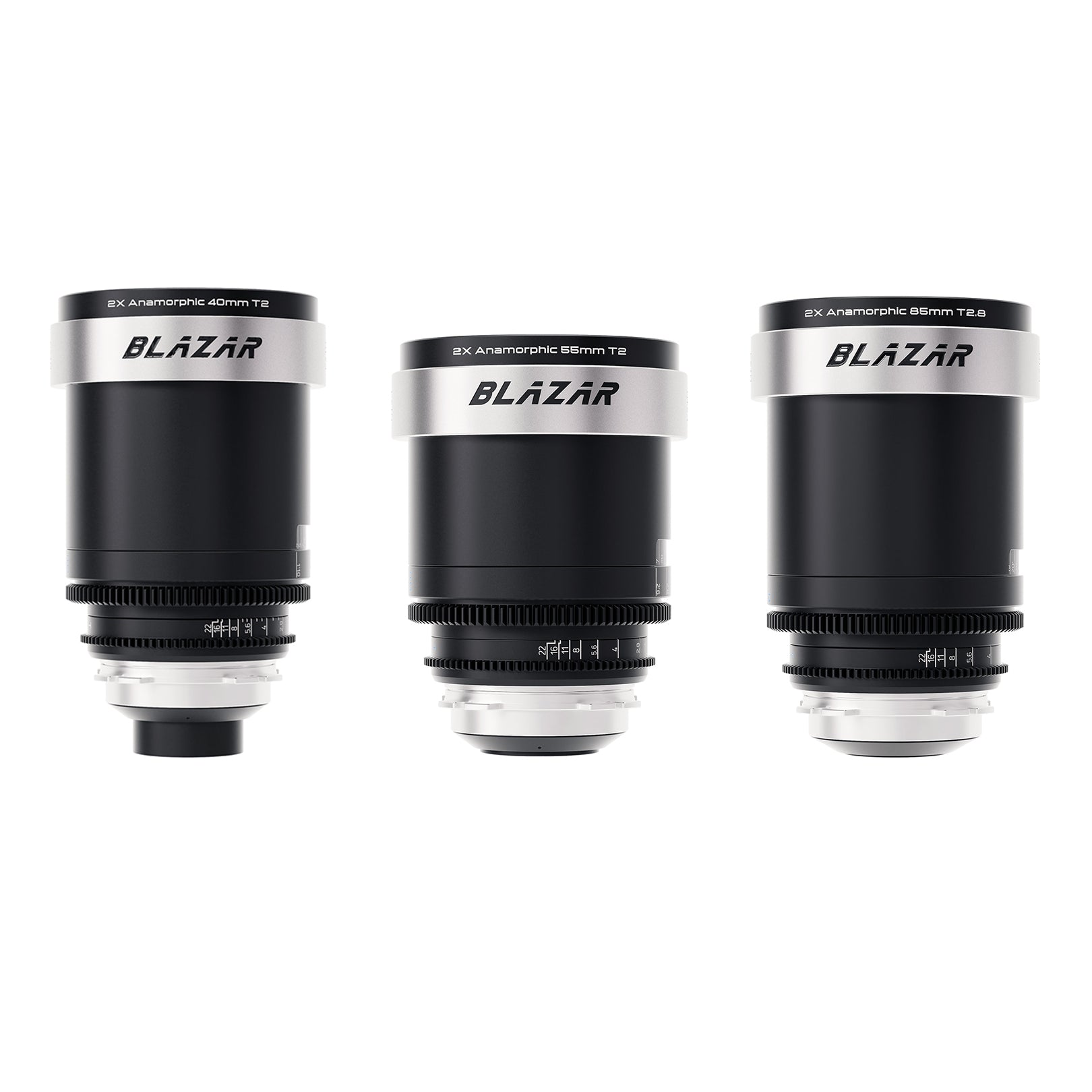 BLAZAR Cato 2x Full Frame Anamorphic 3-Lens Set (40/55/85mm, PL