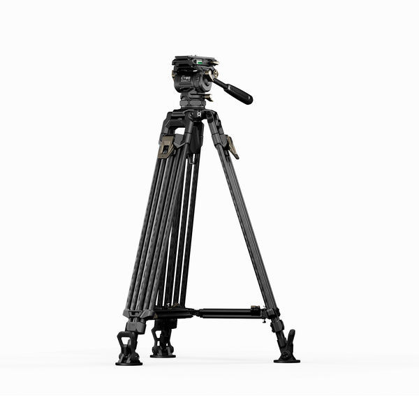 Tilta CT08A 75mm Cine Fluid Head with 2-Stage One Touch Carbon Fiber Tripod (17lb/8kg)