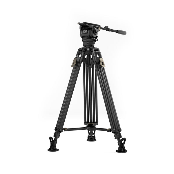 Tilta CT12 75mm Cine Fluid Head with 2-Stage One Touch Carbon Fiber Tripod (26lb/12kg)