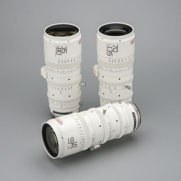Rental | DZOFILM Catta Zoom (Full Frame) 3-Lens Set (E-Mount, Drop-in filter, White)