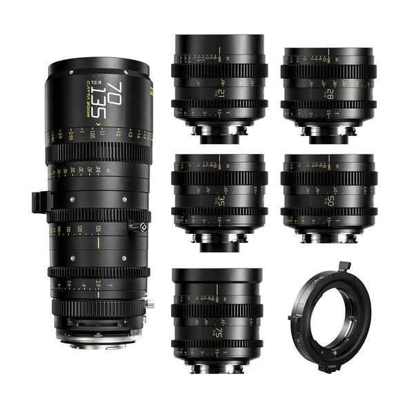 Thypoch DZOFILM Filmmaker 1st Bundle E-Set (Simera-C(M) 5-lens set,  Catta Zoom(RF) 70-135mm, M-RF Postive Lock Adapter)