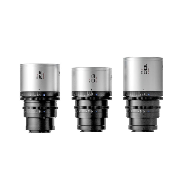 BLAZAR Remus-M 1.5x Full Frame Anamorphic 3-Lens B-Set (33/50/100mm, E-mount, Silver Flare)