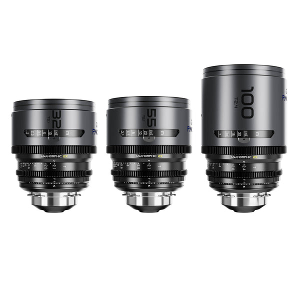 DZOFILM Pavo 2x Anamorphic Prime 3-Lens B-Set (Blue Coating- PL&EF, feet)