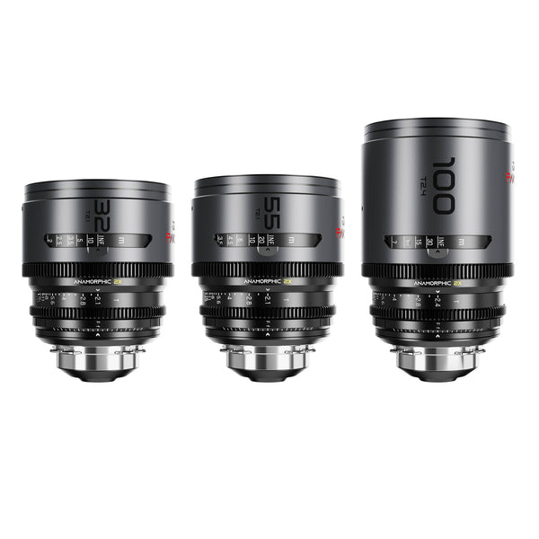 DZOFILM PAVO 2x Anamorphic 32/55 T2.1 & 100mm T2.4 3-Lens Set (Neutral Coating, PL/EF)